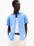 Blue Washed Pure Linen Shirt  Men