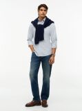 Blue Heritage Stripe Regular Fit Oxford Shirt  Men
