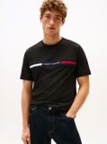 Μαύρο T-Shirt Με Λογότυπο Και Κανονική Λαιμόκοψη  Άνδρες