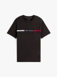 Μαύρο T-Shirt Με Λογότυπο Και Κανονική Λαιμόκοψη  Άνδρες