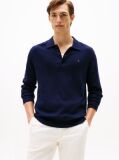 Blue Polo Collar Jumper with Cashmere  Men
