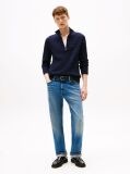 Blue Cable Knit Half-Zip Jumper  Men