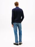 Blue Cable Knit Half-Zip Jumper  Men