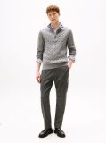 Grey Cable Knit Half-Zip Jumper  Men
