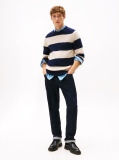 Multi Pure Lambswool Crew Neck Jumper  Men