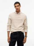Beige Pure Lambswool Crew Neck Jumper  Men