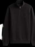 Black Quarter-Zip Fleece Sweatshirt  Men