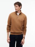 Brown Quarter-Zip Fleece Sweatshirt  Men