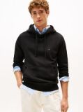 Μαύρο Hoody Από Βαμβακερό Terry Με Κεντητό Σημαιάκι  Άνδρες