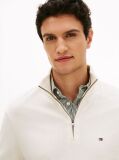 Beige Half-Zip Mock Turtleneck Jumper  Men