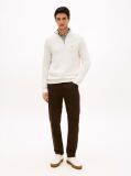 Beige Half-Zip Mock Turtleneck Jumper  Men