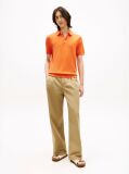 Orange Regular Fit Knit Polo Shirt  Men