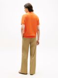 Orange Regular Fit Knit Polo Shirt  Men