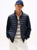 Blue Stand-Up Collar Quilted Sweatshirt  Men