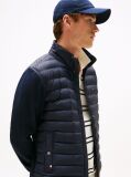 Blue Stand-Up Collar Quilted Sweatshirt  Men