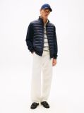 Blue Stand-Up Collar Quilted Sweatshirt  Men