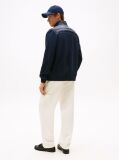 Blue Stand-Up Collar Quilted Sweatshirt  Men