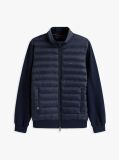 Blue Stand-Up Collar Quilted Sweatshirt  Men