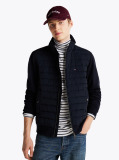 Blue Stand-Up Collar Quilted Sweatshirt  Men