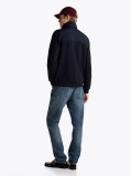 Blue Stand-Up Collar Quilted Sweatshirt  Men