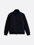 Blue Stand-Up Collar Quilted Sweatshirt  Men