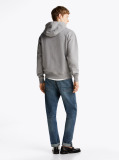 Grey Logo Embroidery Hoody  Men