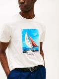 White Photo Print Cotton T-Shirt  Men
