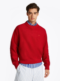 Red Boxy Crew Neck Sweatshirt  Men