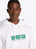 White Logo Graphic Hoodie  Men