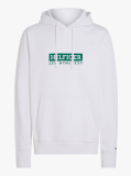 White Logo Graphic Hoodie  Men