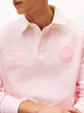 Pink Athleisure Crest Relaxed Rugby Shirt  Men
