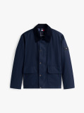 Blue Water Repellent Corduroy Collar Jacket  Men