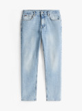Blue Denton Faded Straight Leg Jeans  Men