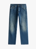 Blue Distressed Relaxed Jeans  Men