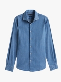 Μπλε Smart Casual Τζιν Πουκάμισο Σε Slim Γραμμή  Άνδρες