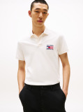 Beige Polo Shirt With Embroidered Hilfiger Flag  Men