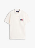 Beige Polo Shirt With Embroidered Hilfiger Flag  Men