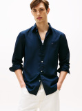 Blue TH Flex Regular Fit Poplin Shirt  Men