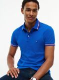Blue Slim Fit Tipped Pique Polo Shirt  Men