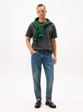 Grey Varsity Textured Crest Embroidery T-Shirt  Men