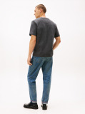 Grey Varsity Textured Crest Embroidery T-Shirt  Men