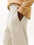 Grey Varsity Crest Embroidery Relaxed Joggers  Men