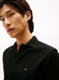 Black Jacquard Long Sleeve Polo Shirt  Men