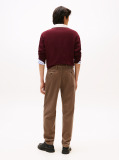 Καφέ Harlem Πλισέ Κοτλέ Παντελόνι Chinos Σε Tapered Γραμμή  Άνδρες