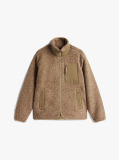 Μπεζ Teddy Fleece Τζάκετ Με Φερμουάρ  Άνδρες