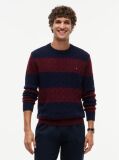 Multi Pure Wool Cable Knit Jumper  Men