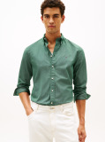 Green Flex Poplin Regular Micro Print Shirt  Men