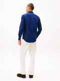 Blue Slim Fit Yarn Dyed Dobby Shirt  Men