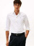 White Flex Poplin Slim Shirt  Men