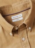 Beige Regular Fit Flag Embroidery Corduroy Shirt  Men